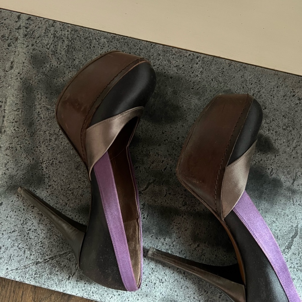 Marni Satin Multi Color Platform Pumps - image 3